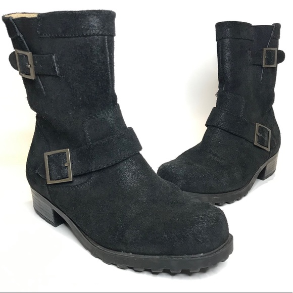 SoftWalk Shoes - {SoftWalk} Leather Moto Boot Women's 6.5 N